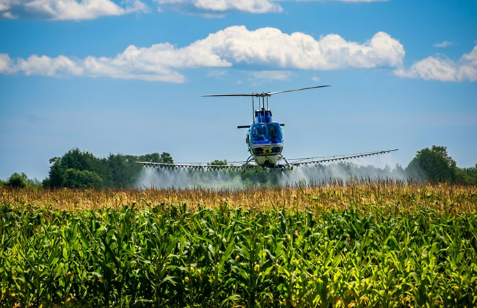 Helicopter Fertilizer Spreading Savannah